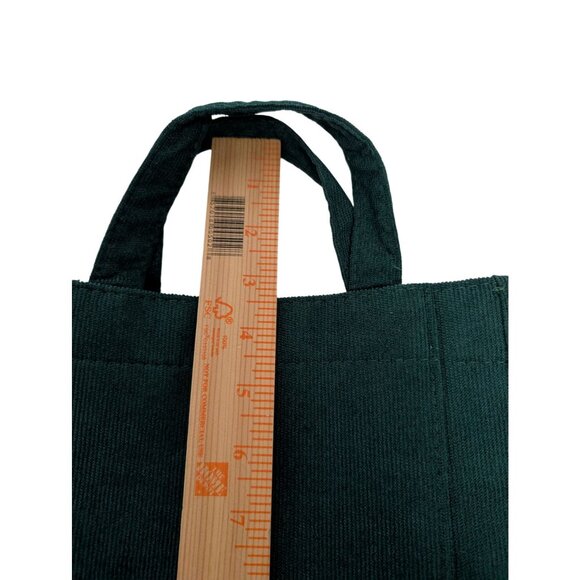 Letu Green Corduroy Mini Tote Bag Adjustable Shoulder Strap, Magnetic Closure - Picture 6 of 8